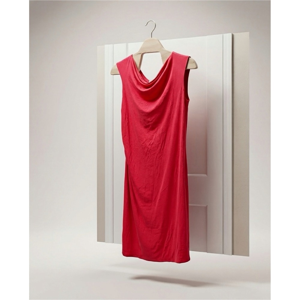 A New Day Sleeveless Cowl Neck Midi Dress Women XXL Pink NWT Ruched Lyocell